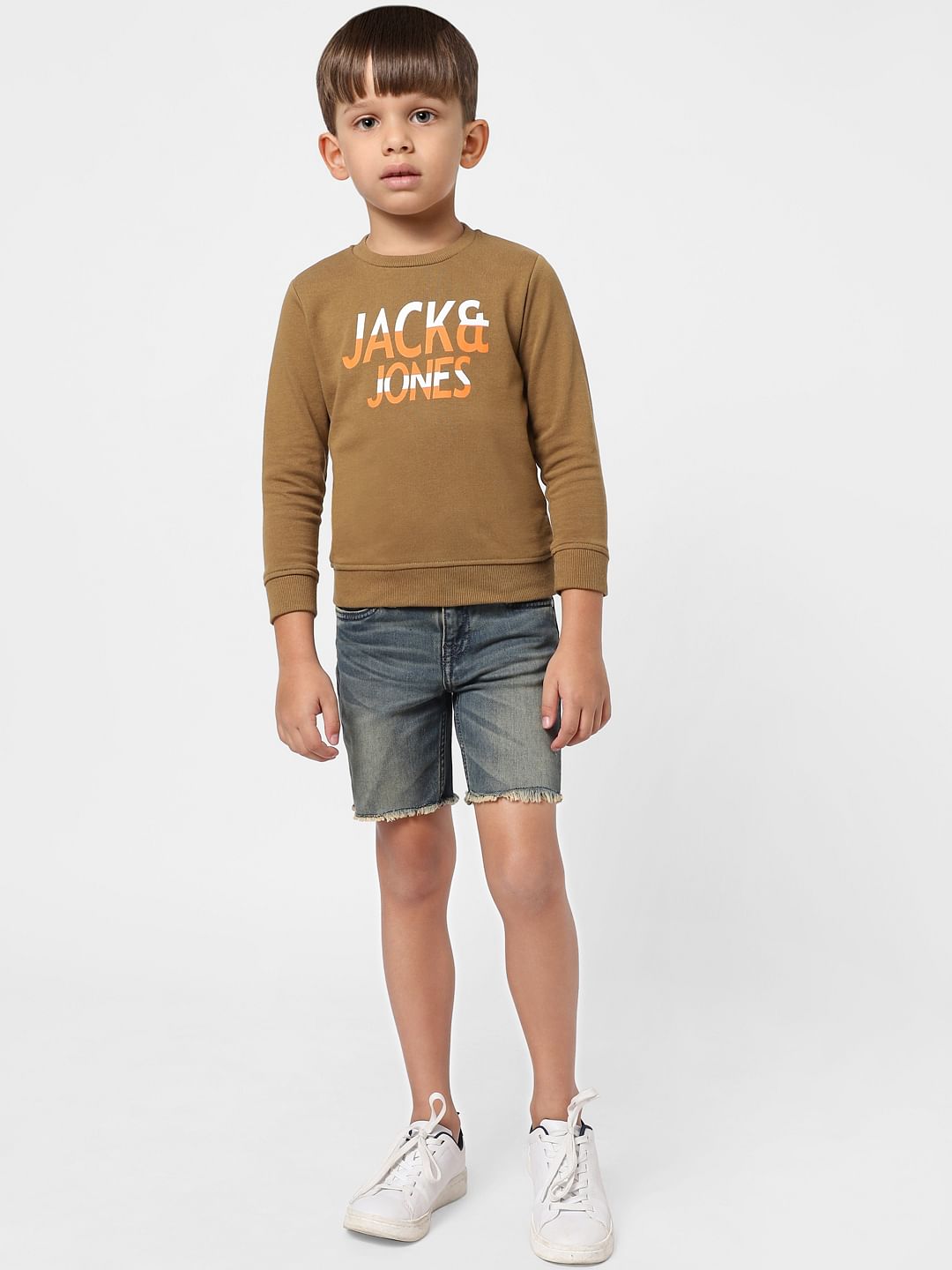 Boys Dark Blue Mid Rise Denim Shorts - 4/5Y