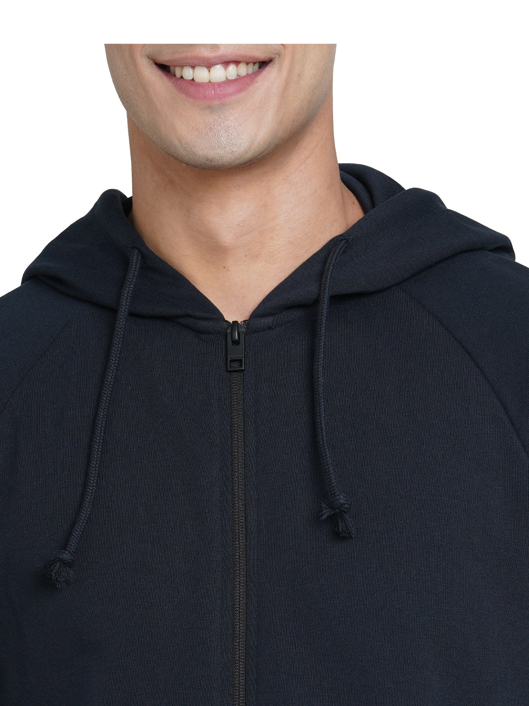 Dark Navy Zip-Up Hooded Jacket