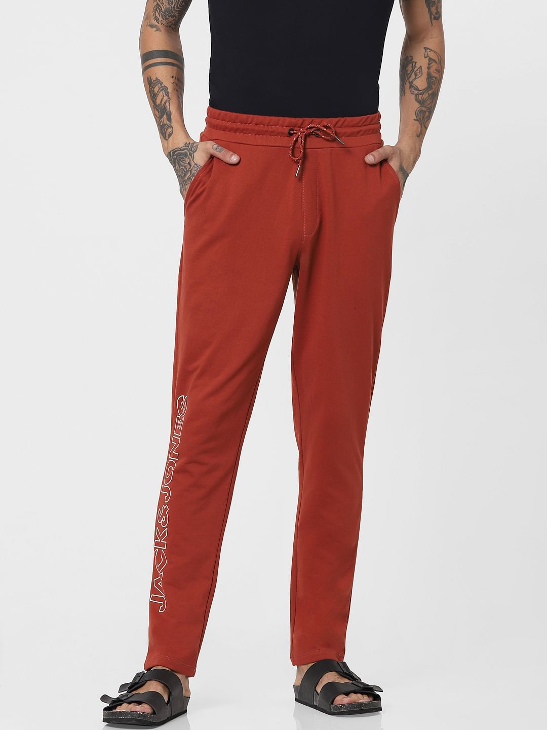 Brick Red Mid Rise Sweatpants