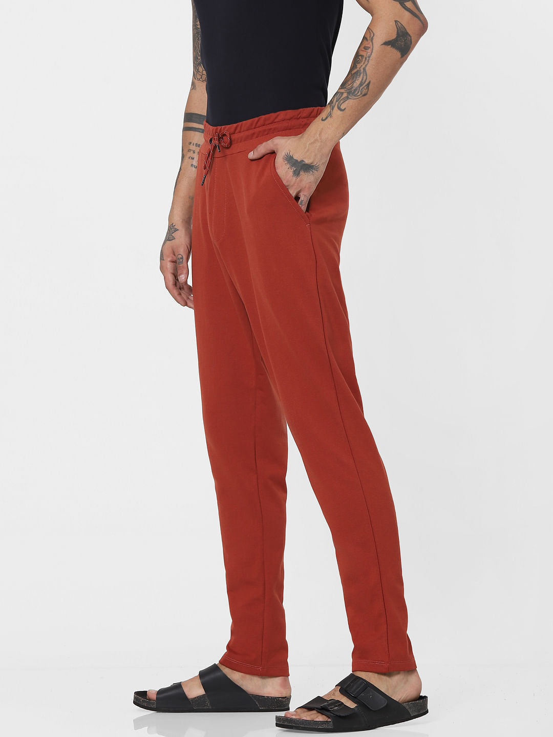 Brick Red Mid Rise Sweatpants