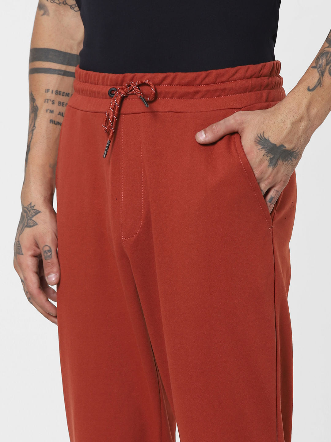 Brick Red Mid Rise Sweatpants
