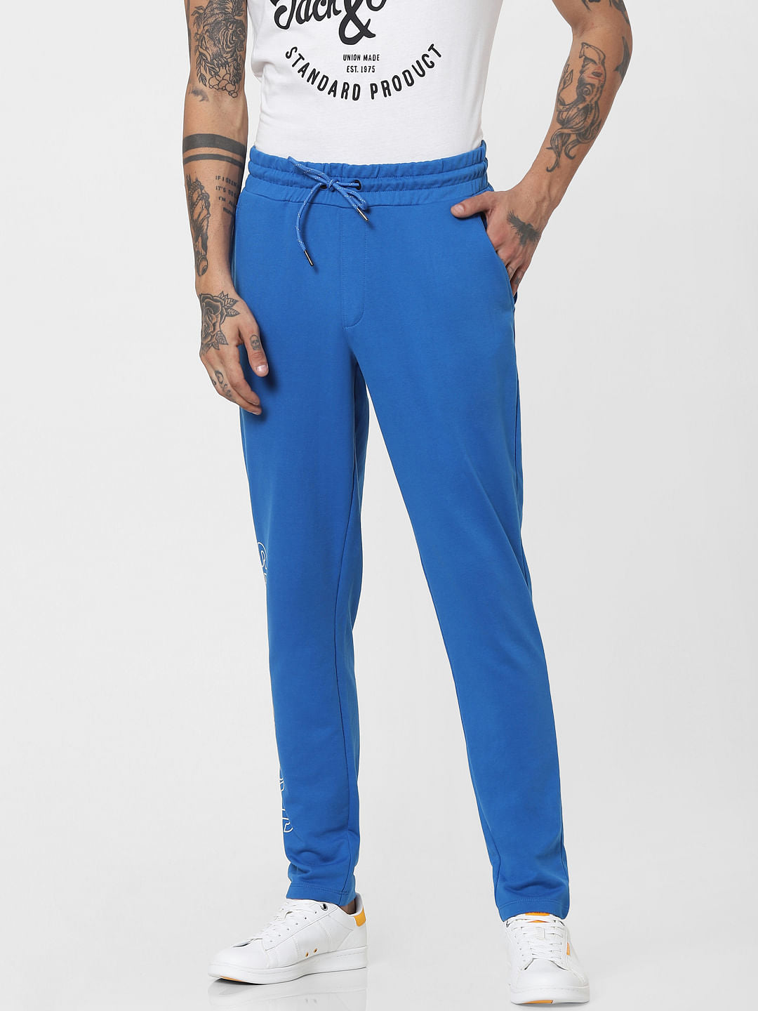 Blue Mid Rise Sweatpants