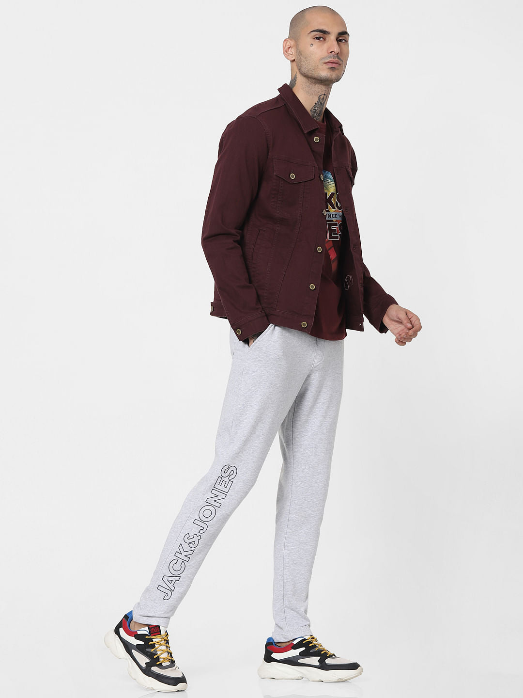 Grey Mid Rise Sweatpants - S