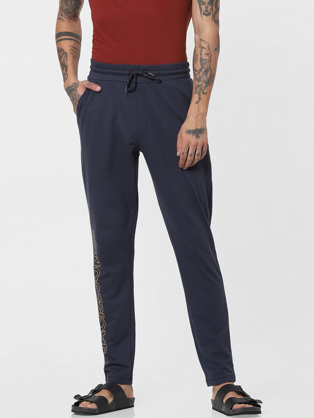 Blue Mid Rise Sweatpants