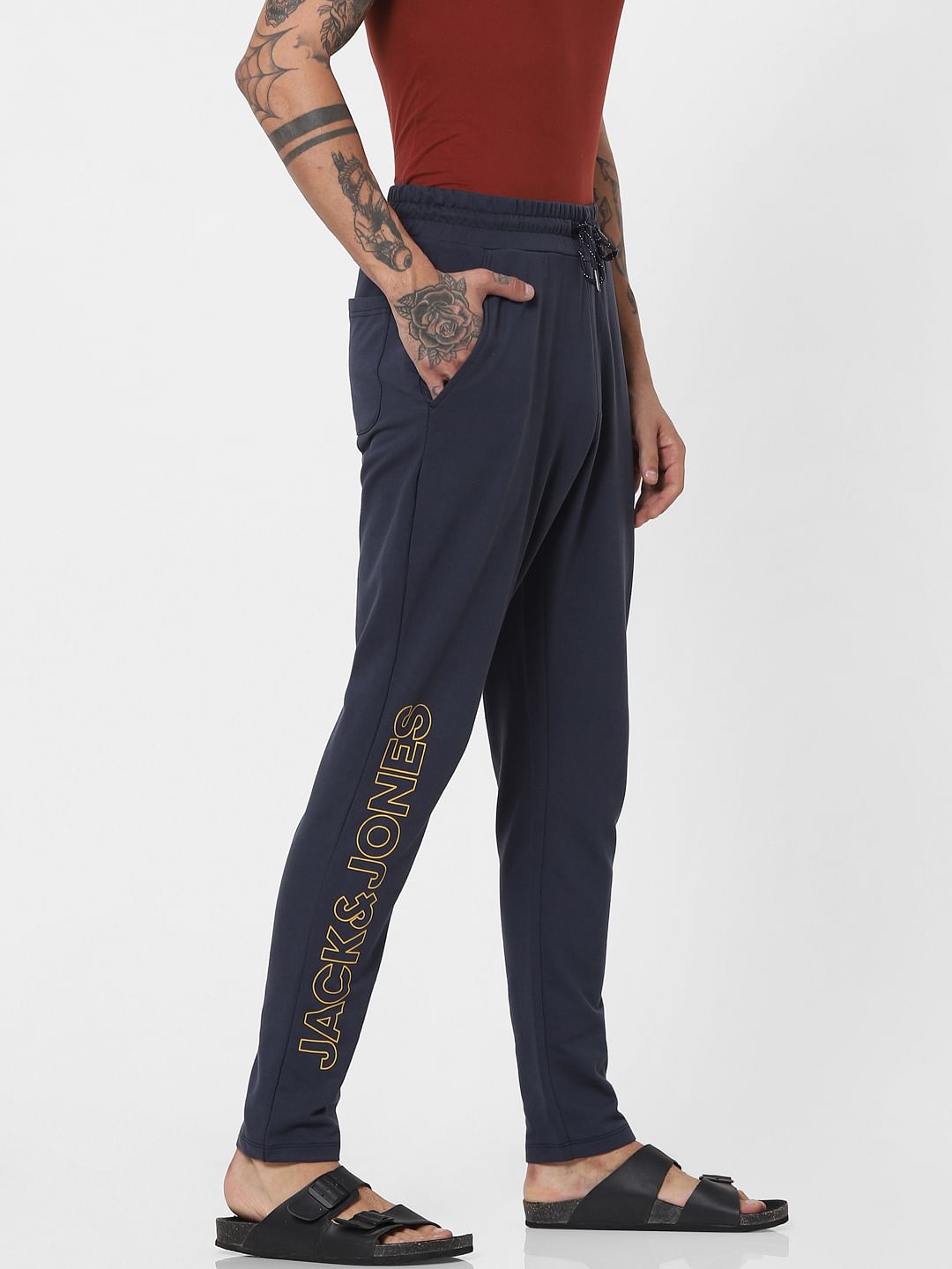 Blue Mid Rise Sweatpants