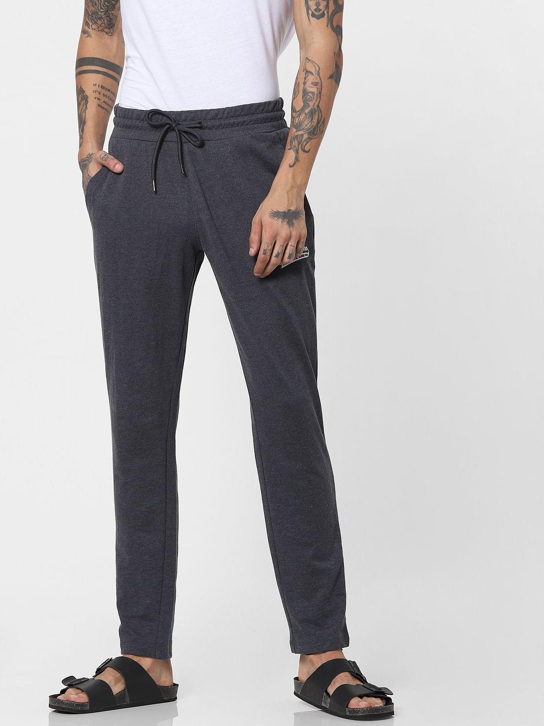 Dark Grey Mid Rise Sweatpants