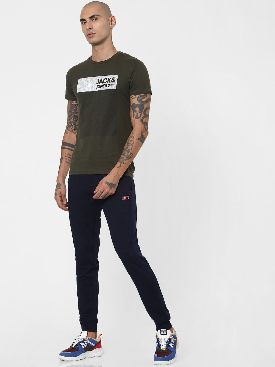 Blue Mid Rise Textured Sweatpants - S