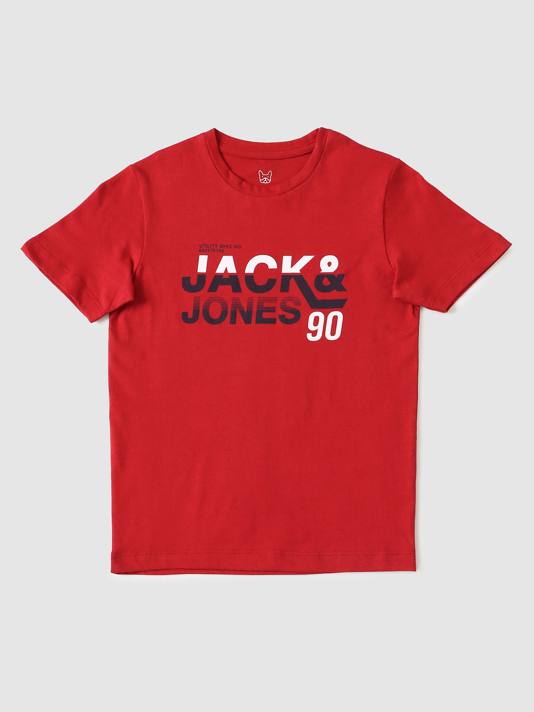 Boys Red Logo Print Crew Neck T-shirt - 4/5Y