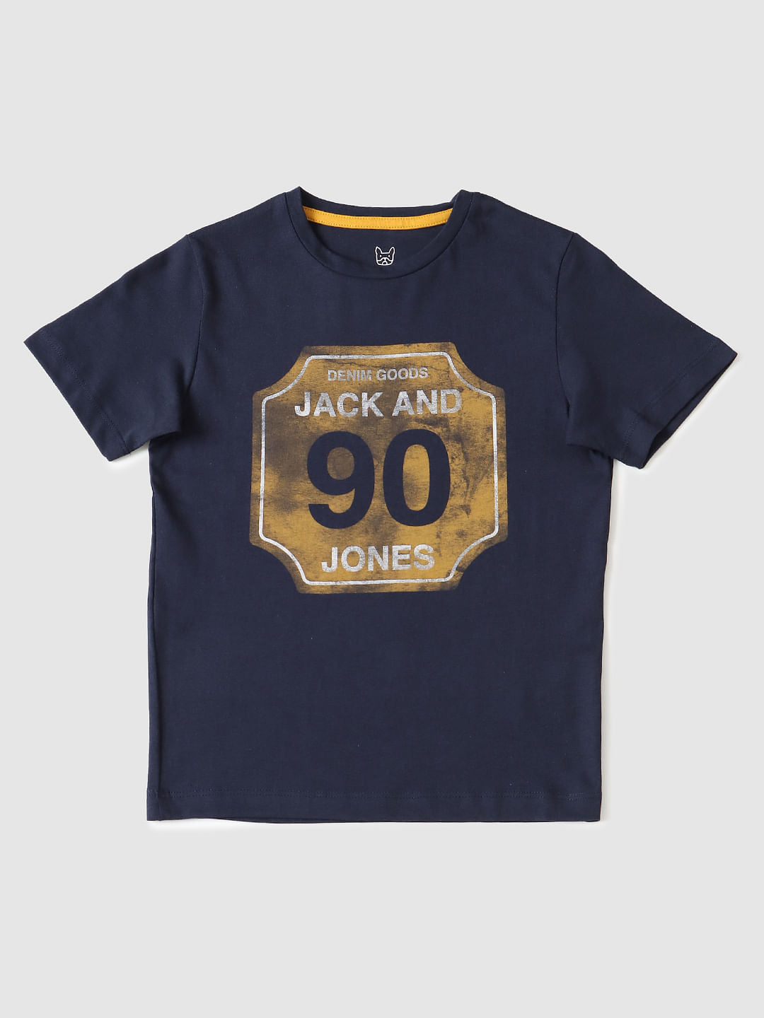 Boys Blue Logo Print Crew Neck T-shirt - 4/5Y