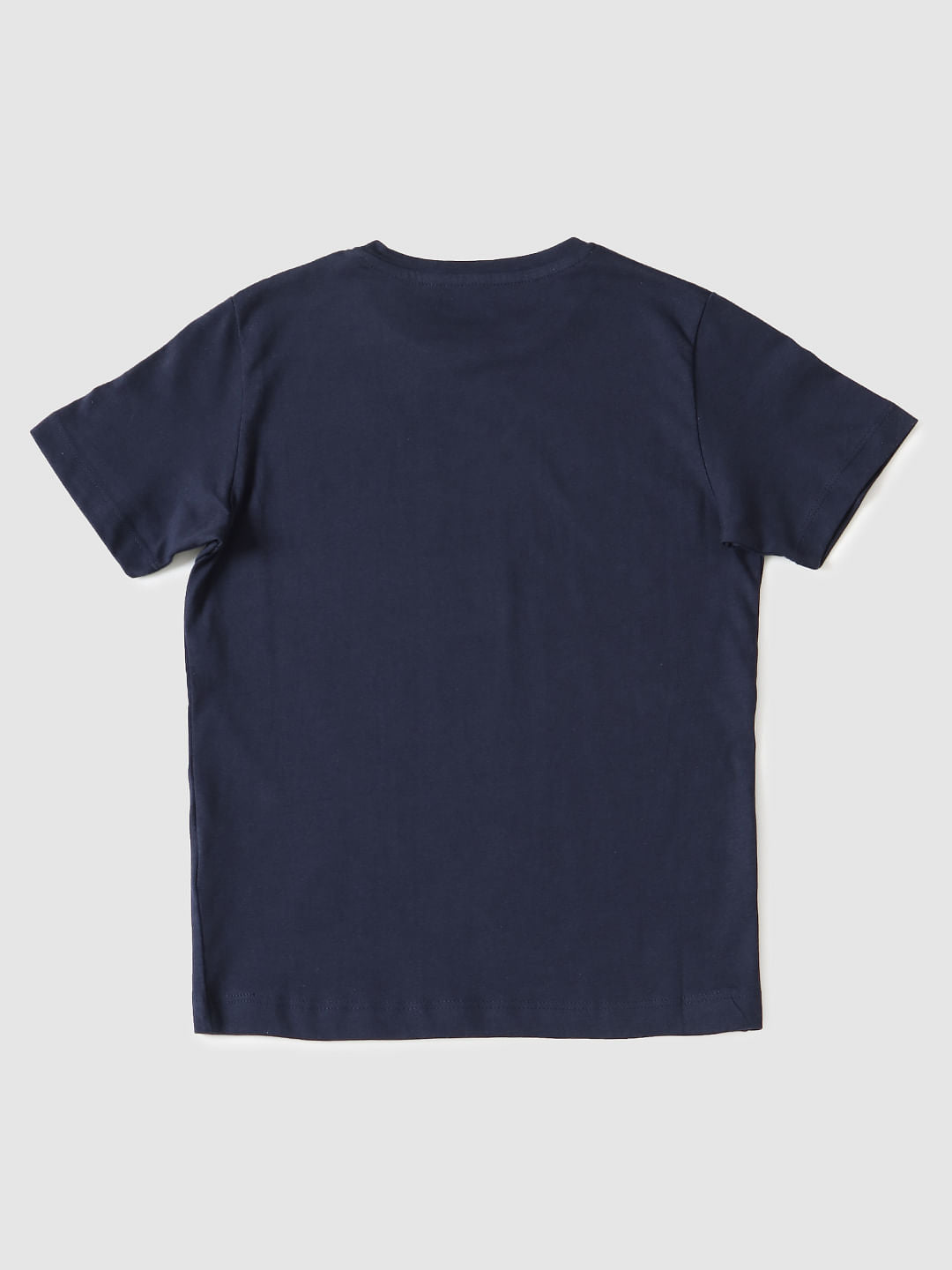 Boys Blue Logo Print Crew Neck T-shirt