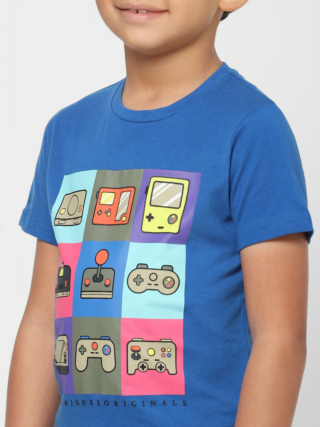 Boys Blue Graphic Print Crew Neck T-shirt