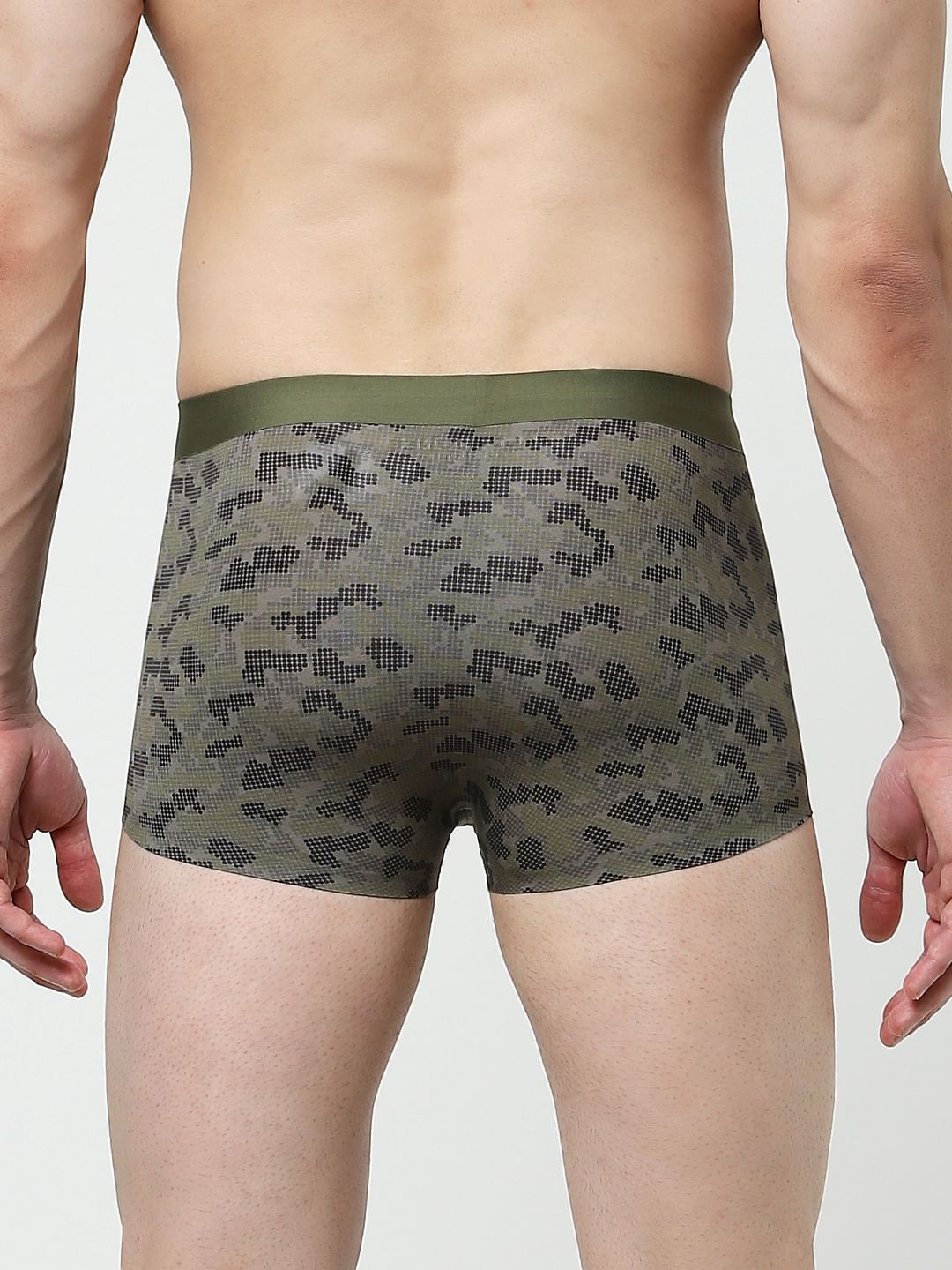 Green Printed Trunks