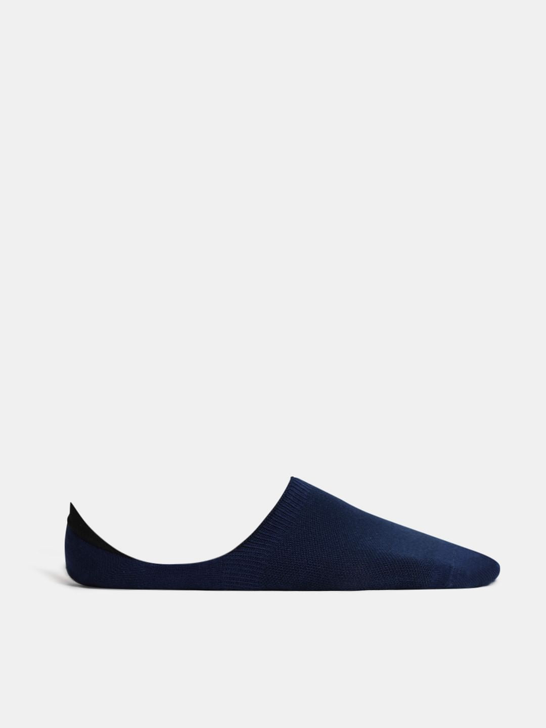 Pack of 3 No Show Socks - Light Brown, White, Blue