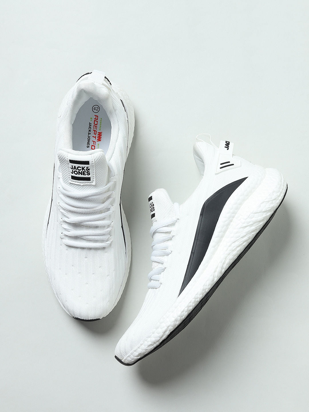 White Colourblocked Sneakers
