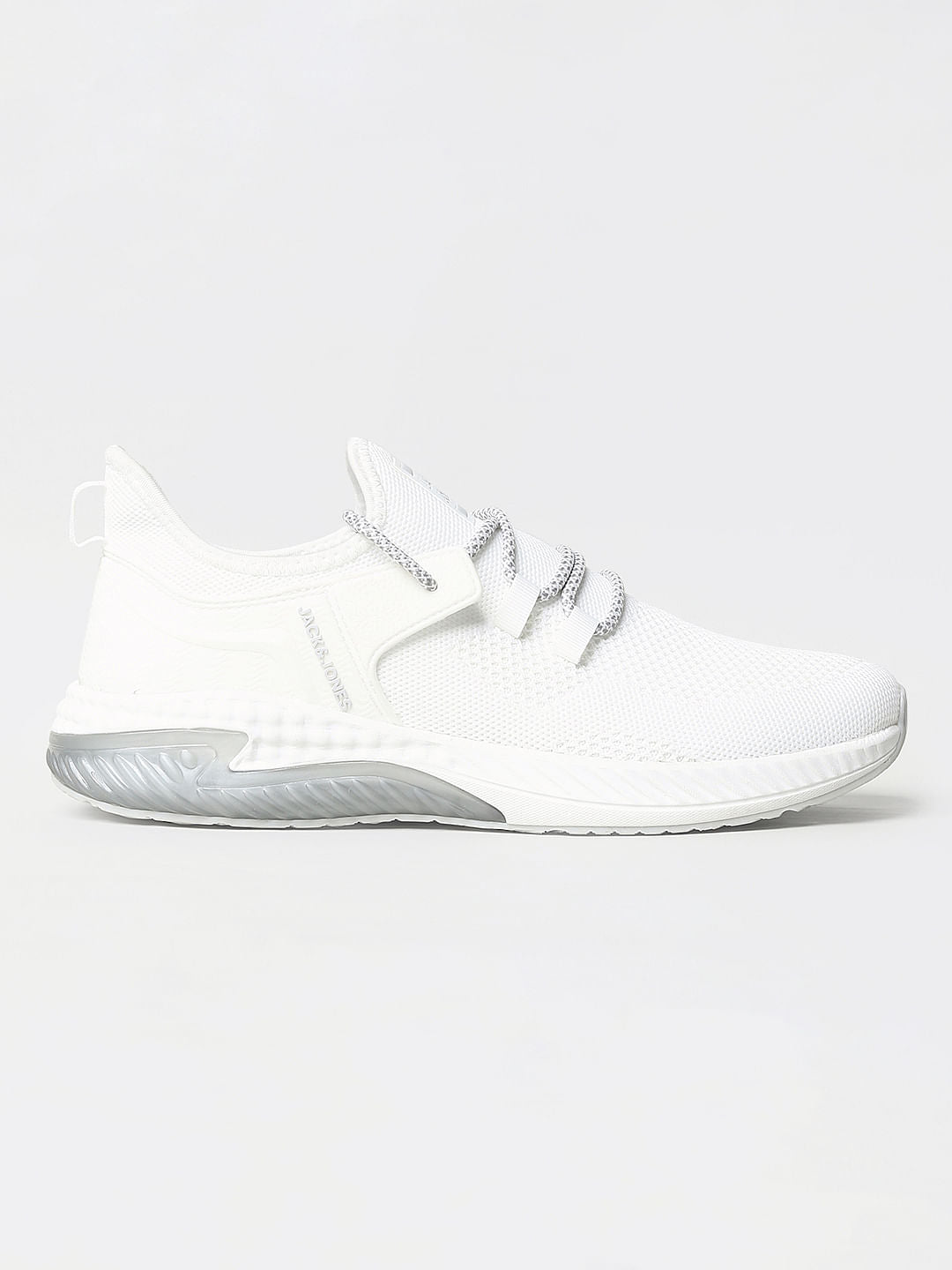 White Lace Up Sneakers - 6