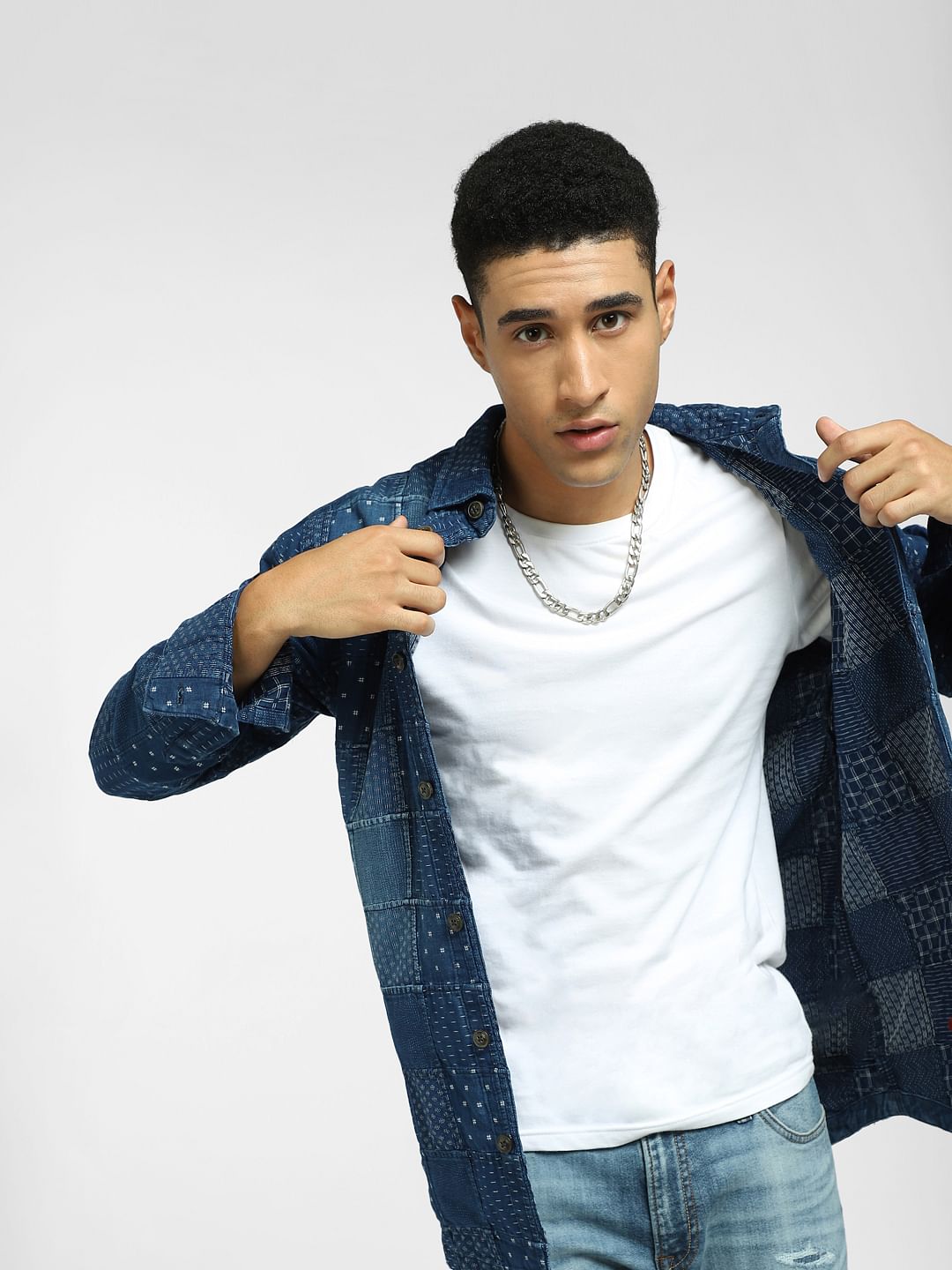 Blue Denim Full Sleeves Shirt - S