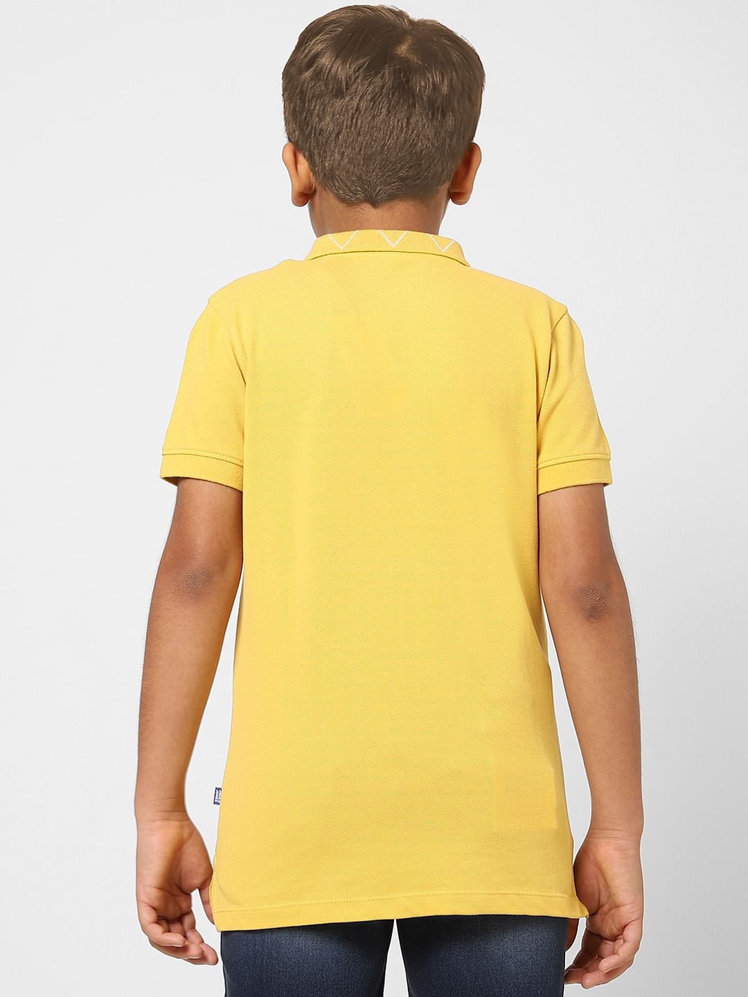 Boys Yellow Polo Neck T-shirt