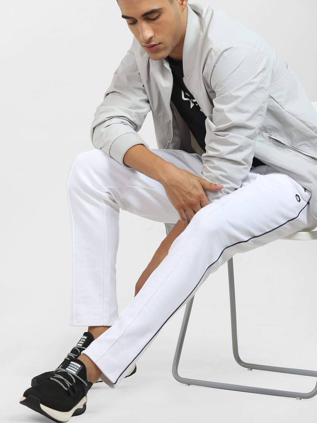 White Tape Detail Sweatpants - S