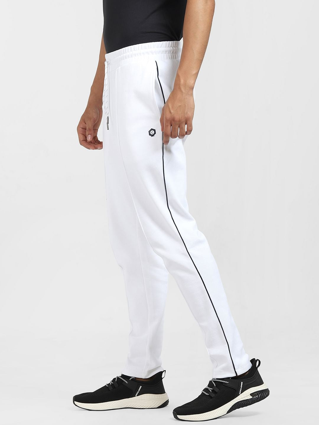 White Tape Detail Sweatpants