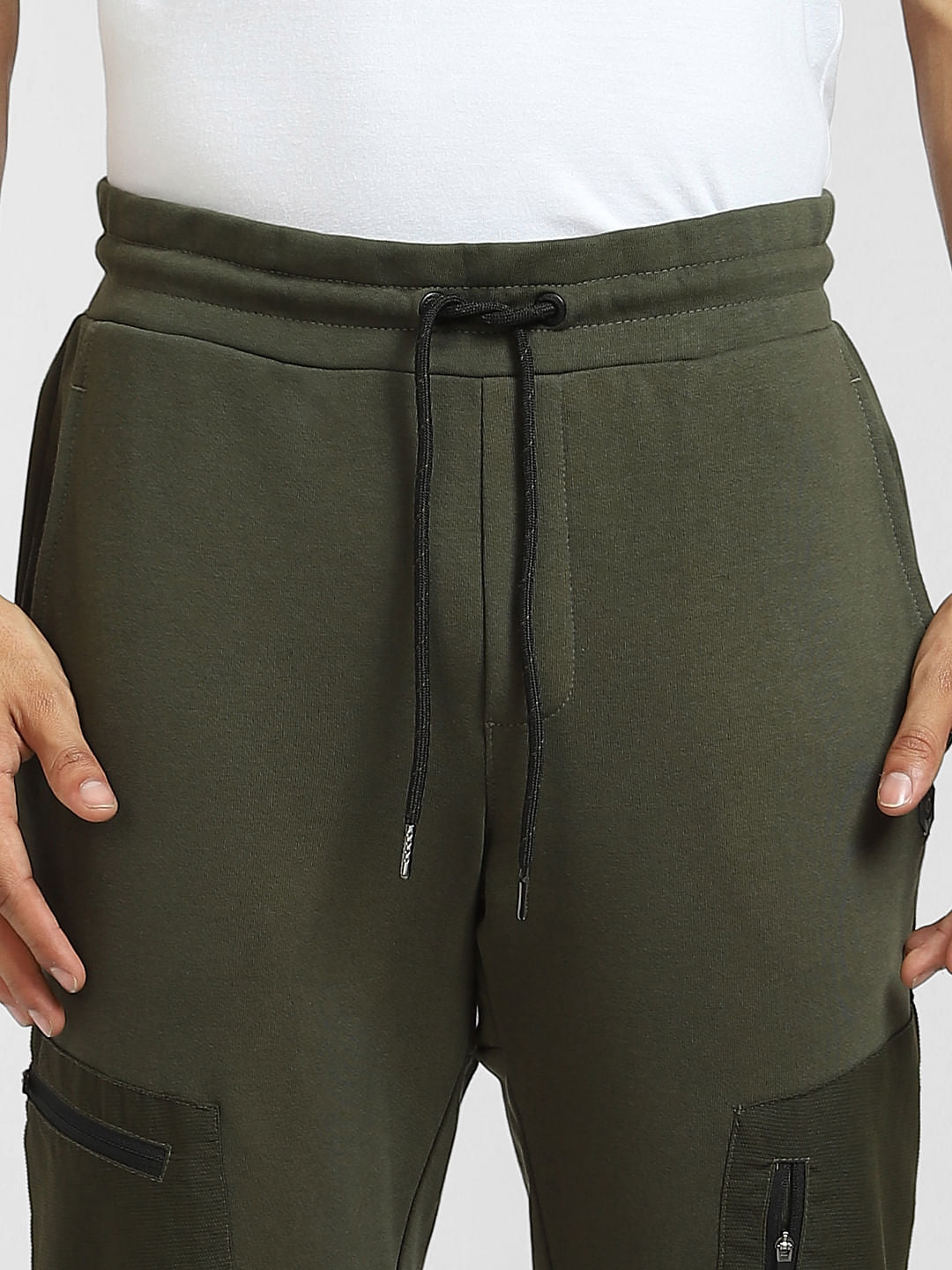Green Mid Rise Cargo Sweatpants