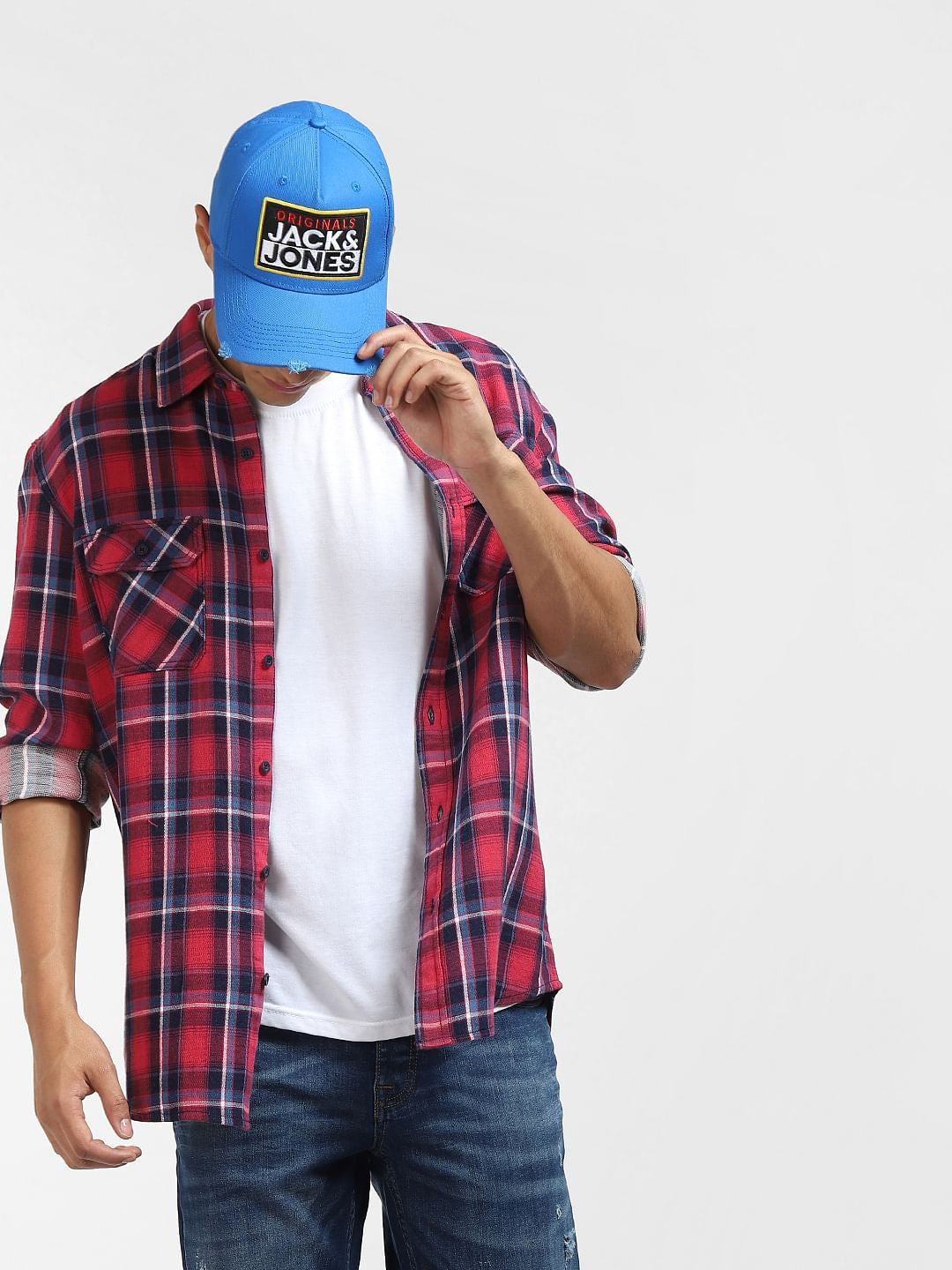 Red Check Full Sleeves Shirt - S