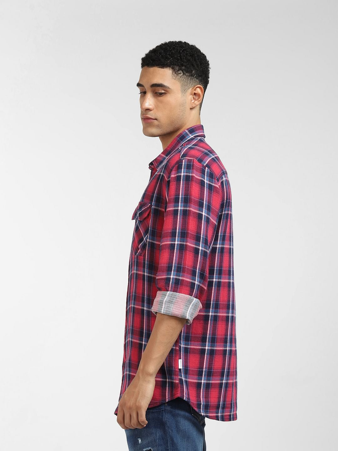 Red Check Full Sleeves Shirt