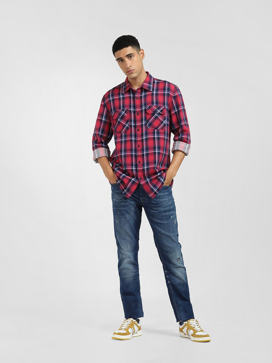 Red Check Full Sleeves Shirt