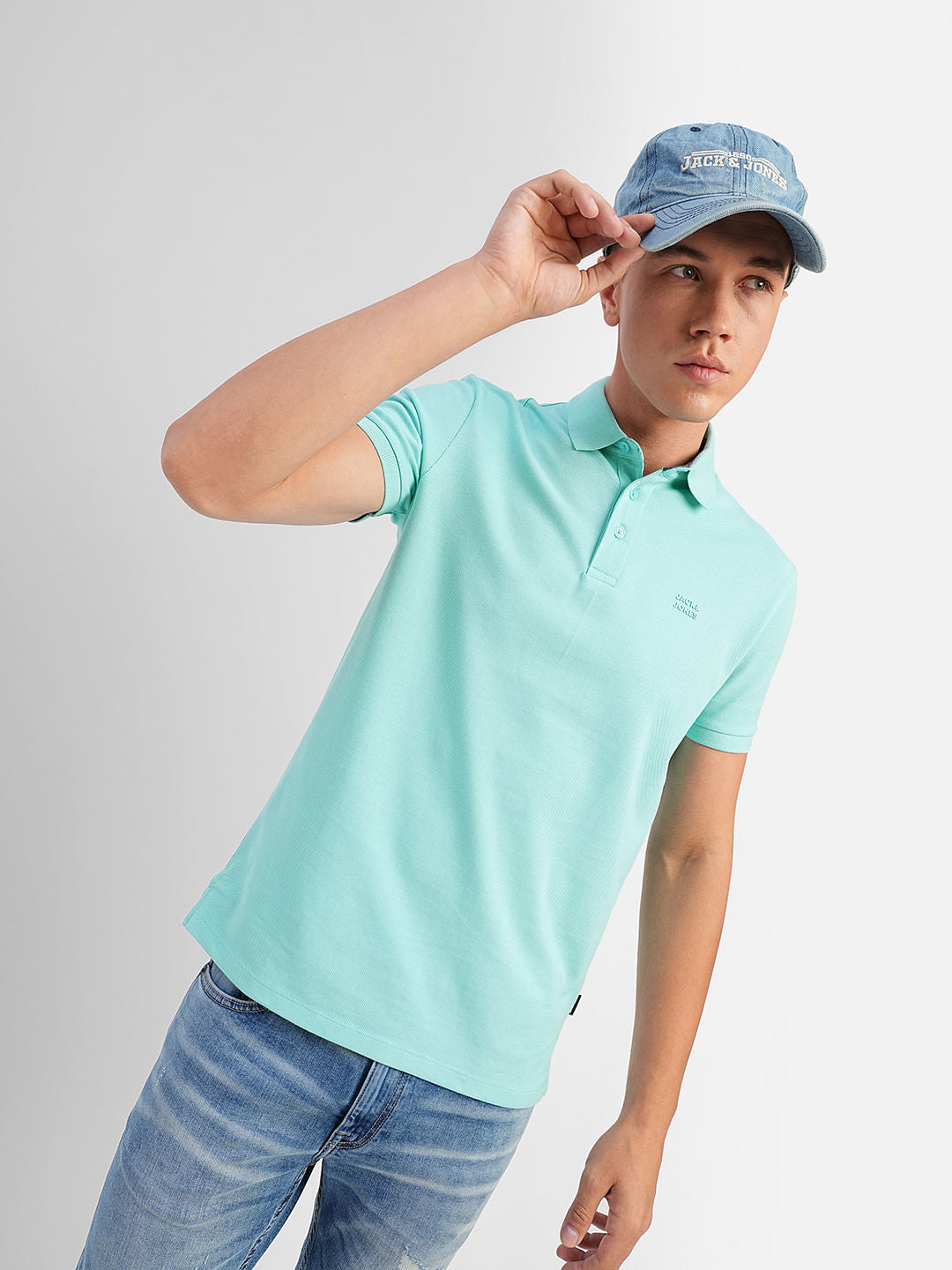 Blue Polo Neck T-shirt - S