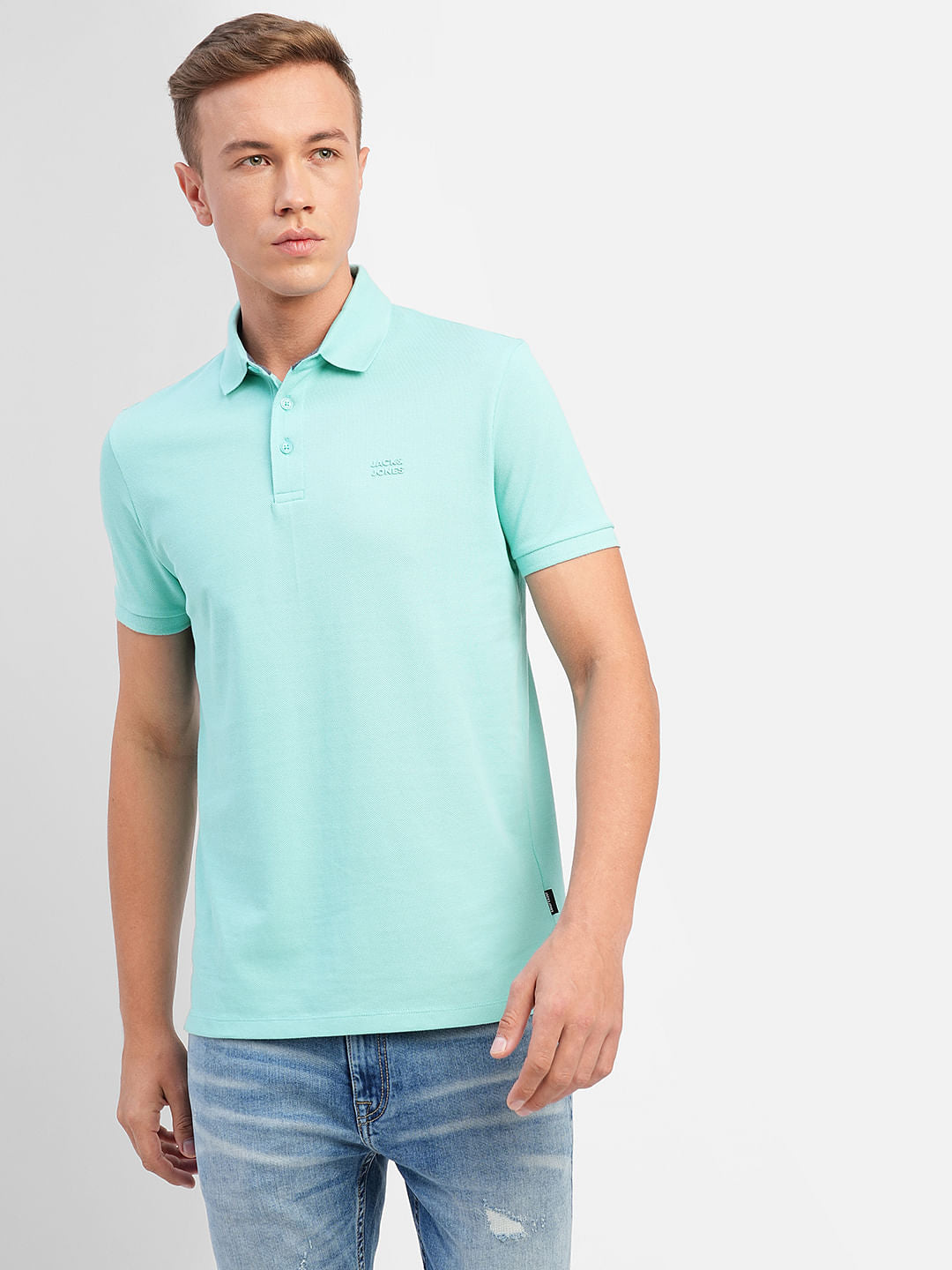 Blue Polo Neck T-shirt