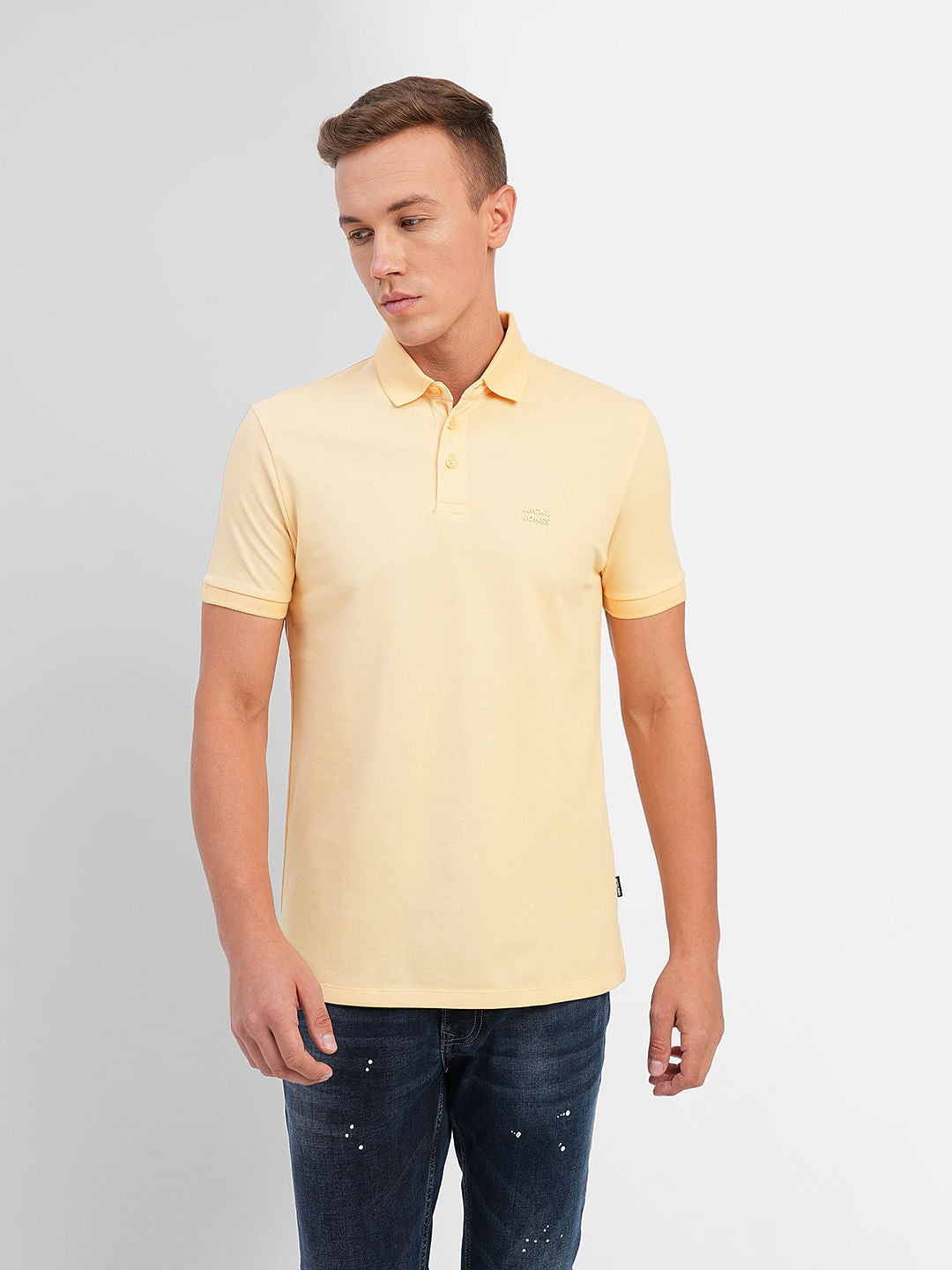 Yellow Polo Neck T-shirt