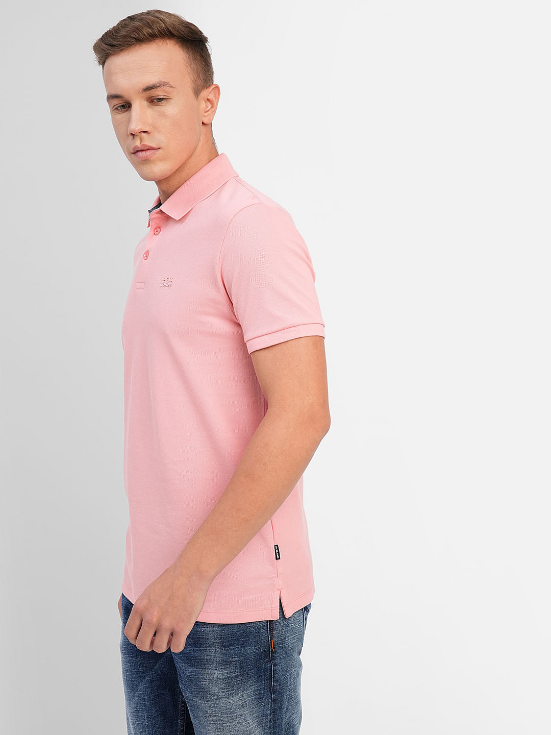 Pink Polo Neck T-shirt
