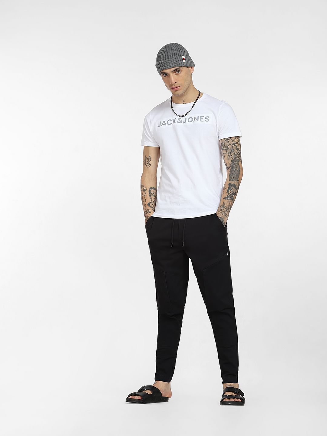 6 Pocket Slim Fit Cargos - Black - S