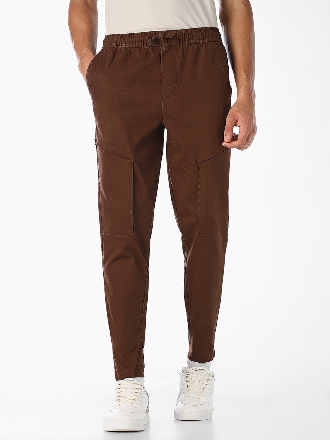Black Solid Slim Fit cargo
