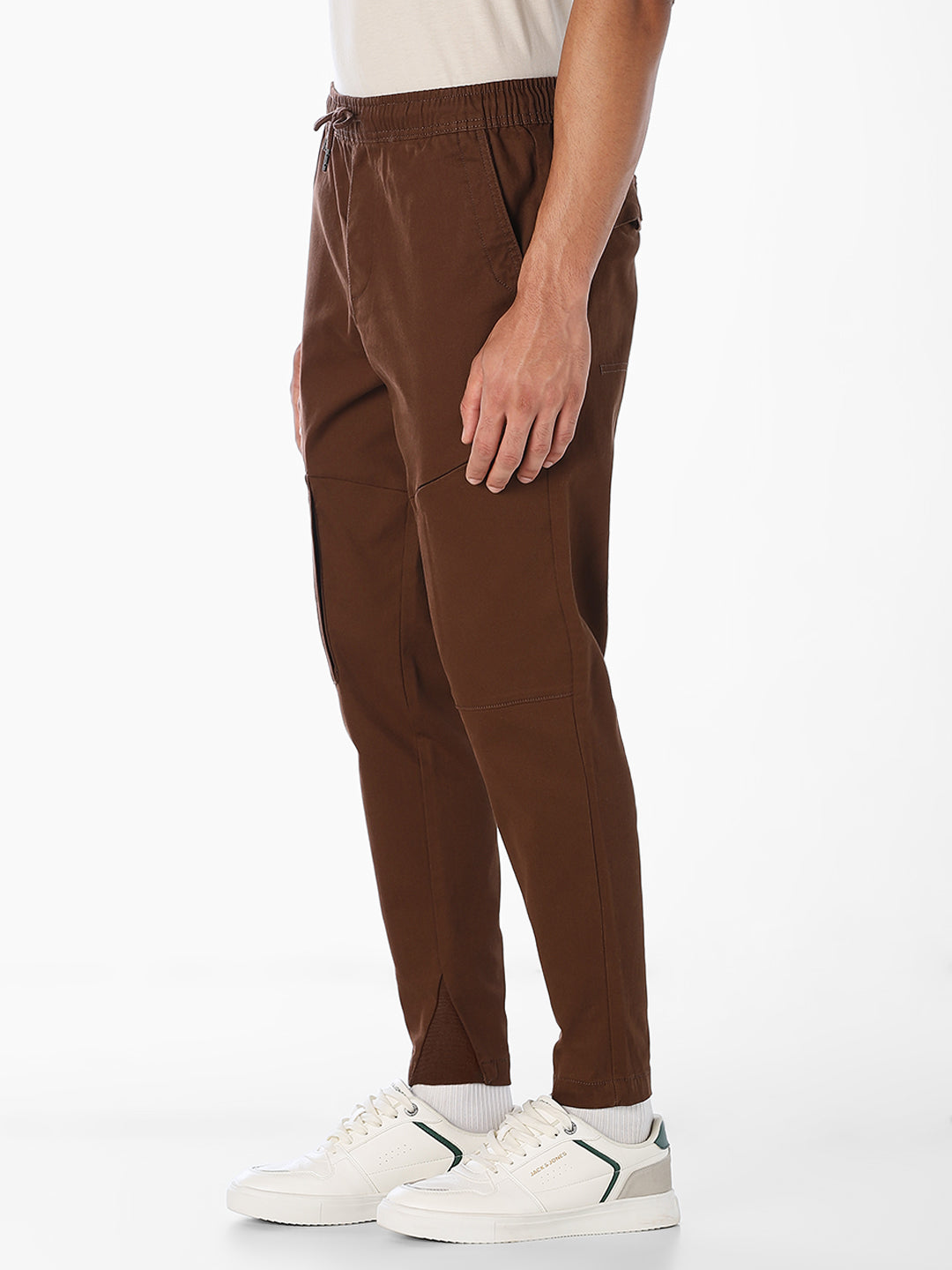 Black Solid Slim Fit cargo