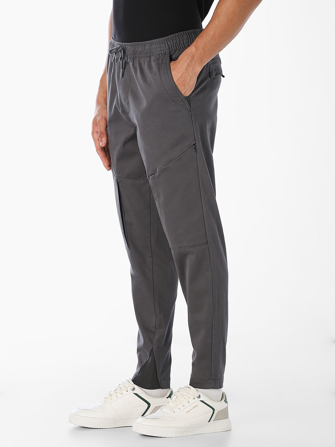 Brown Solid Slim Fit cargo