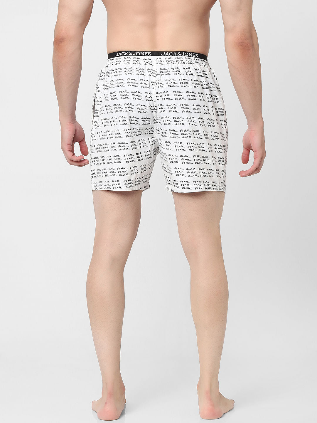 White Text Print Boxers