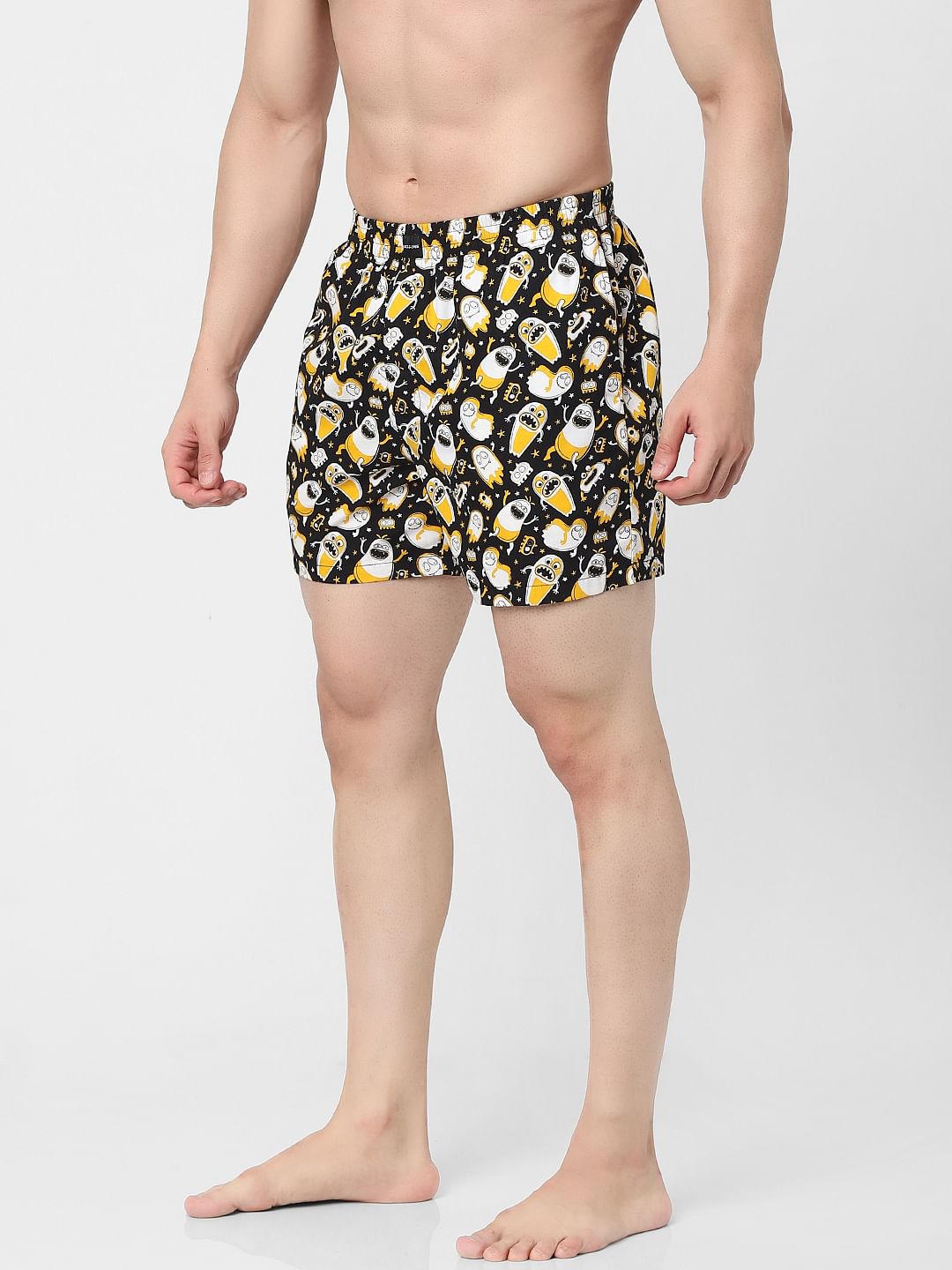 Black Graphic Print Boxers