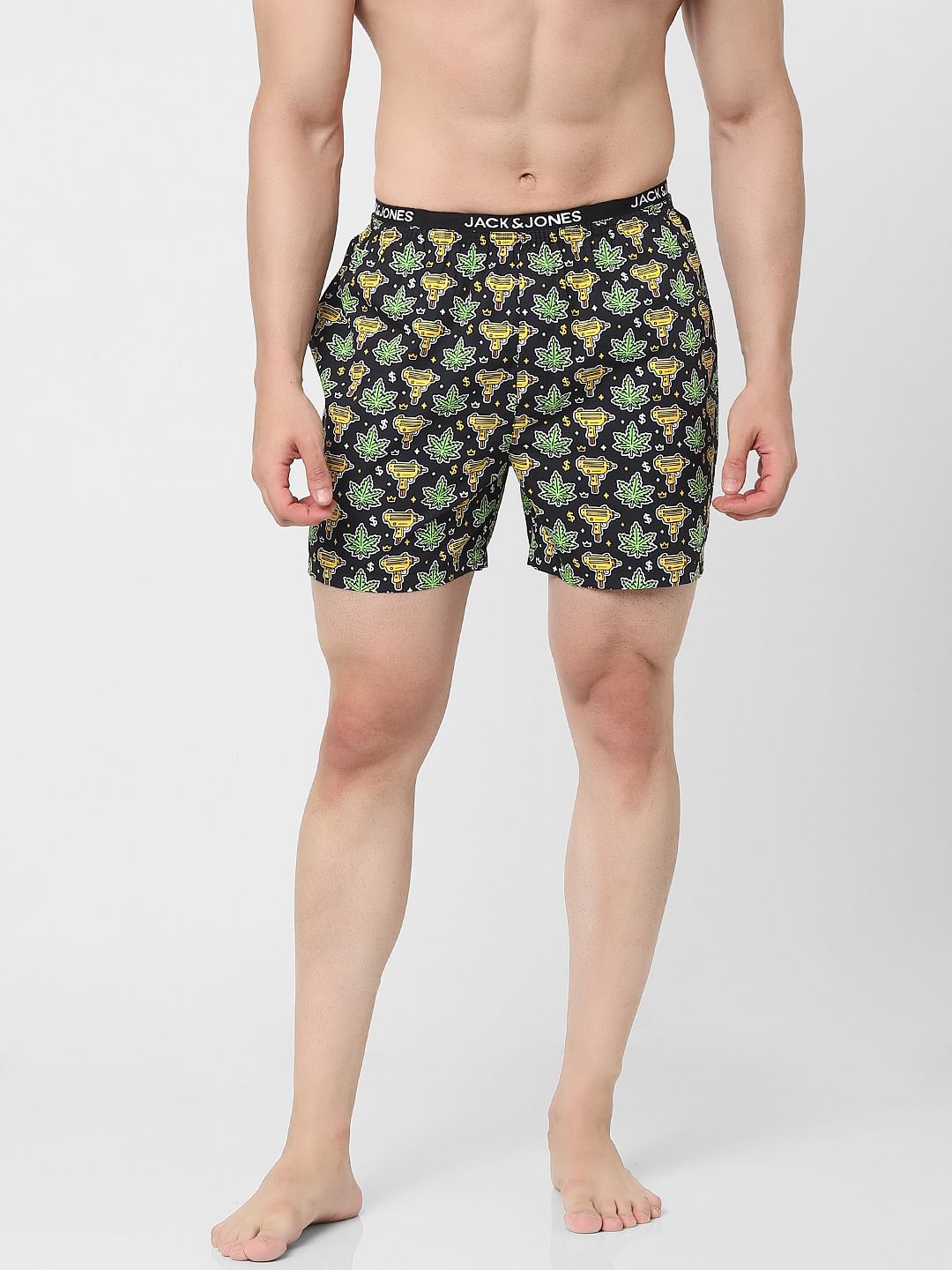 Black Graphic Print Boxers