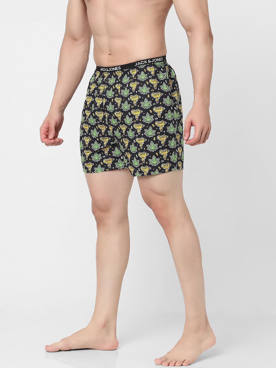 Black Graphic Print Boxers