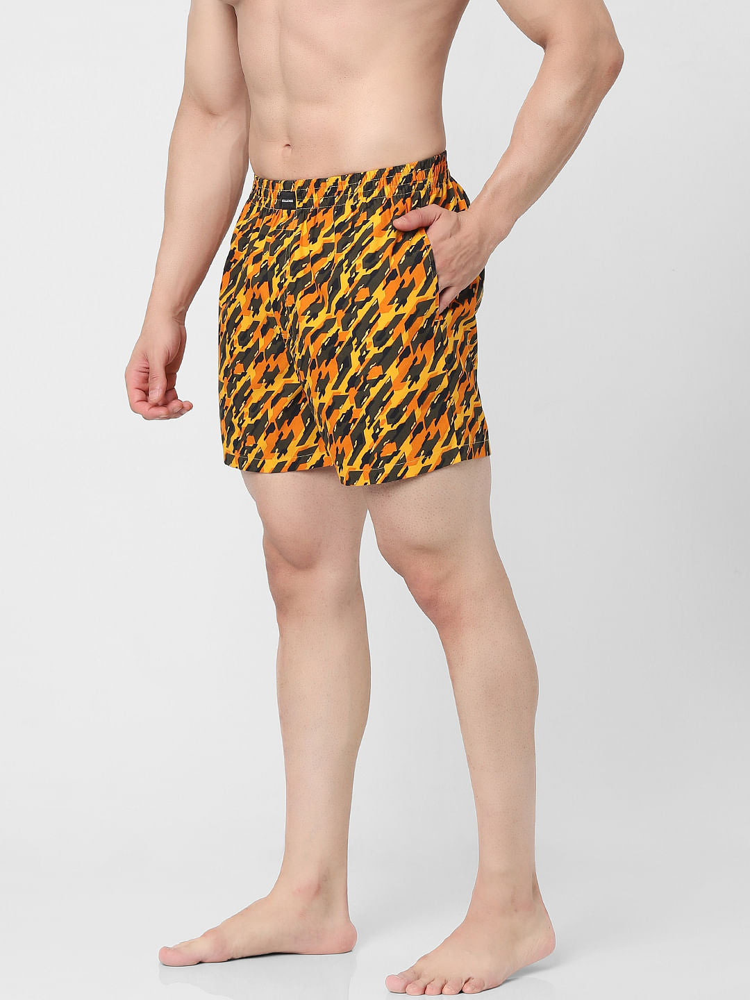 Orange Graphic Print Boxers