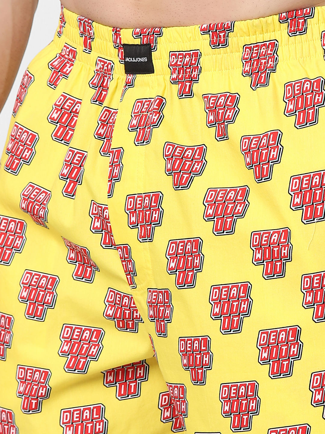 Yellow Graphic Print Boxers