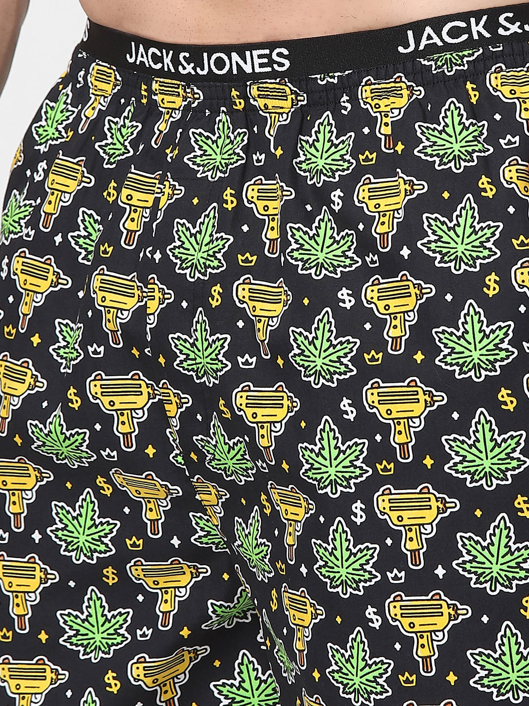 Black Graphic Print Boxers