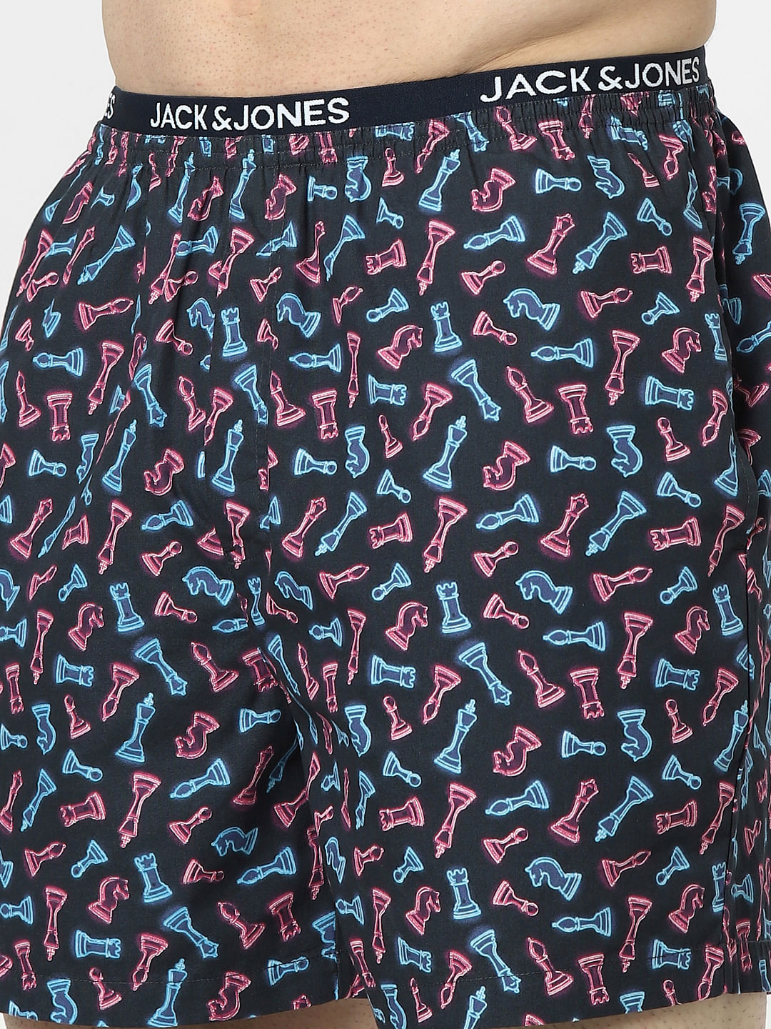 Navy Blue Graphic Print Boxers