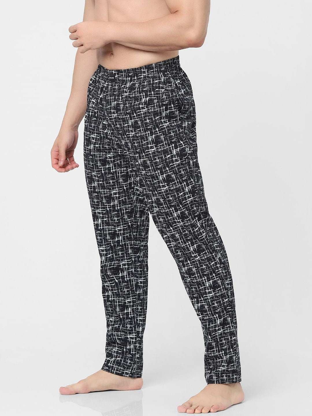 Black Abstract Print Pyjamas