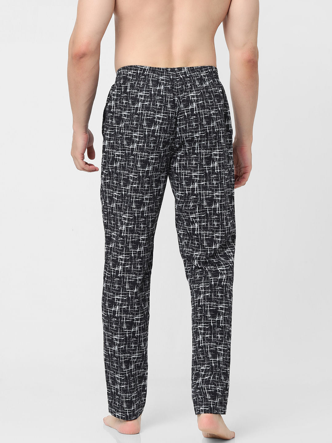 Black Abstract Print Pyjamas