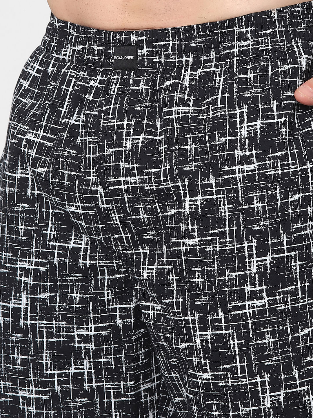 Black Abstract Print Pyjamas