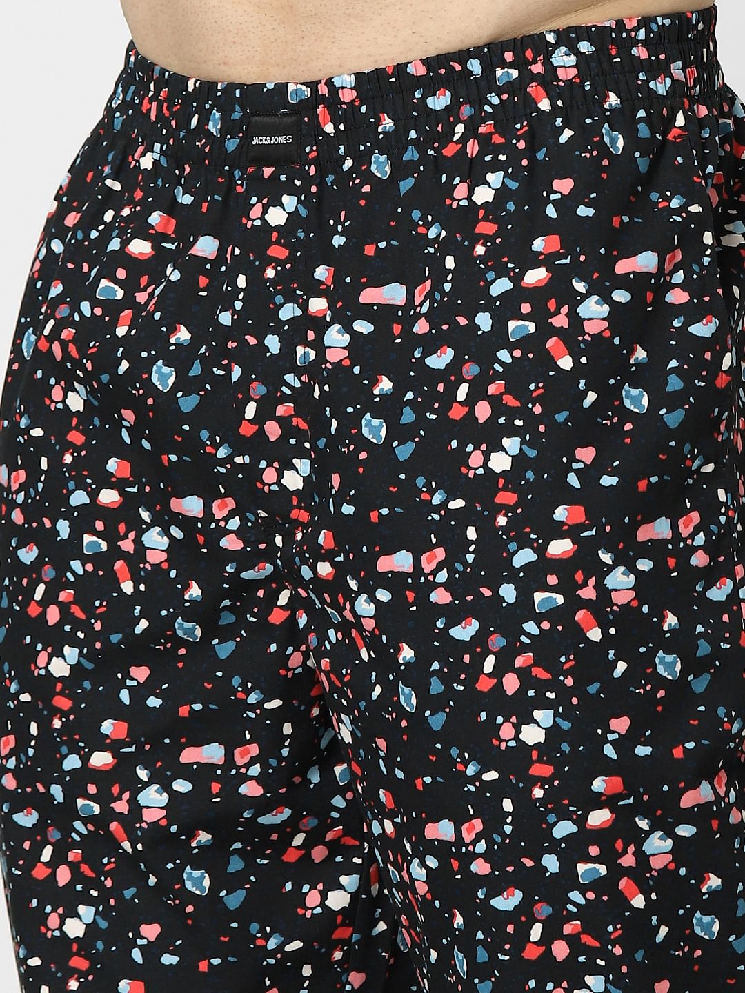 Black Mid Rise All Over Print Pyjamas