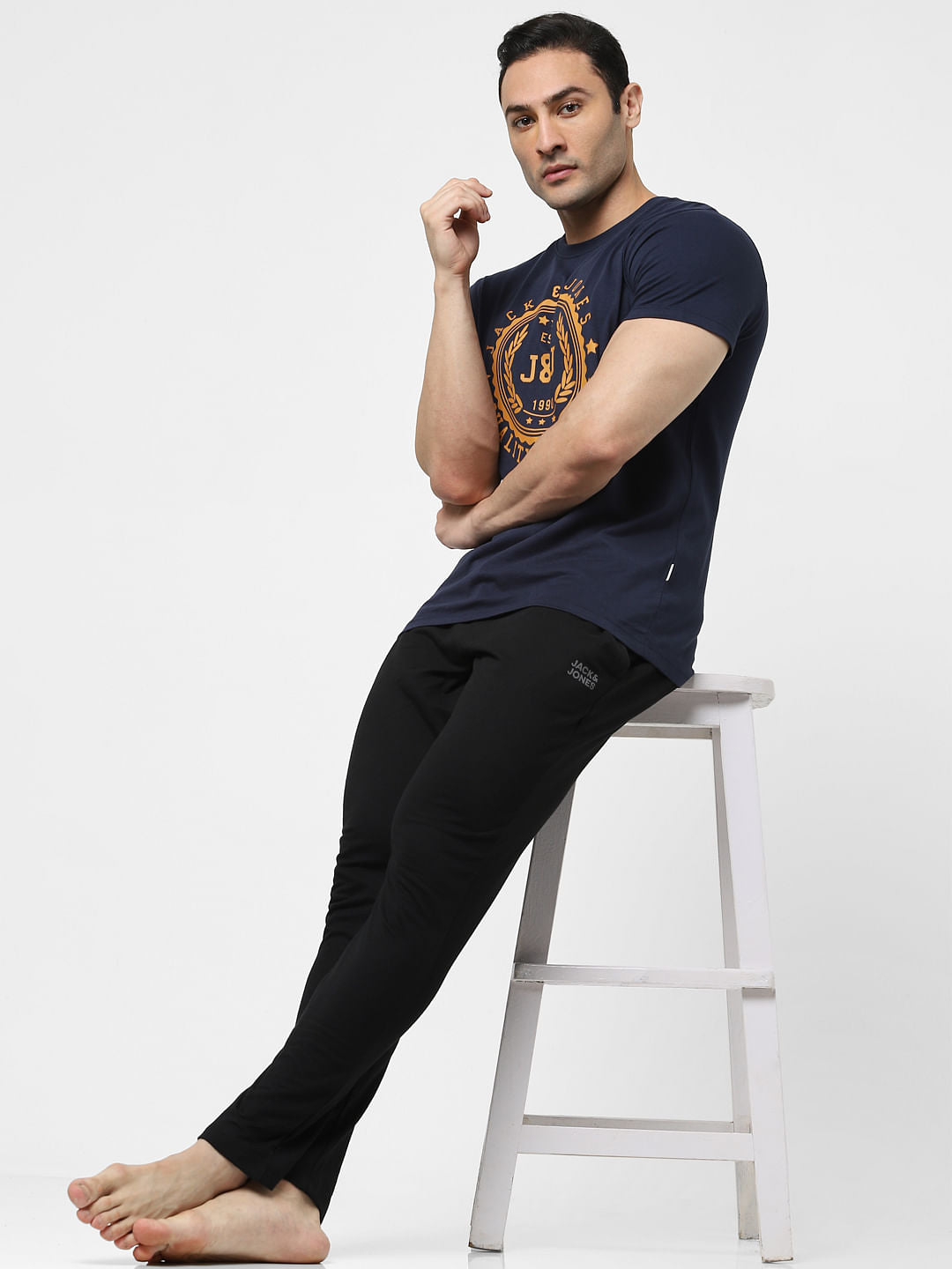 Black Mid Rise Trackpants - S