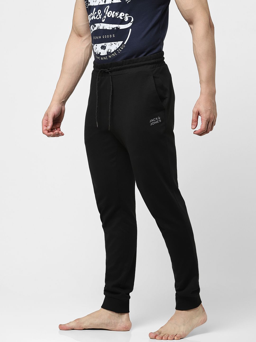 Black Mid Rise Jogger Trackpants