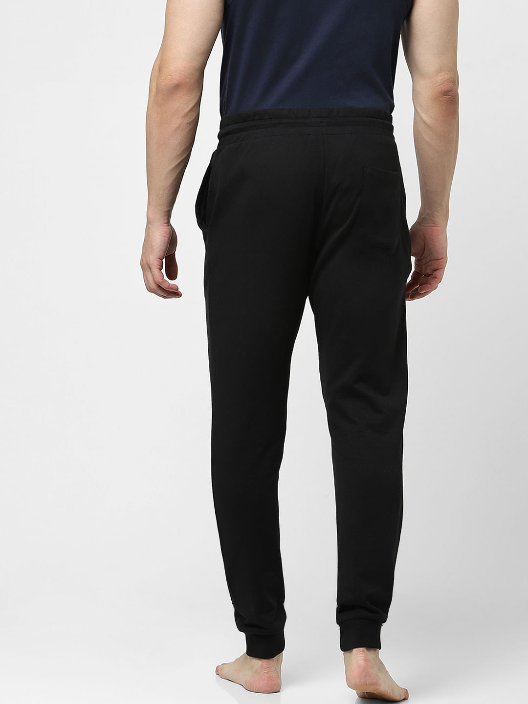 Black Mid Rise Jogger Trackpants